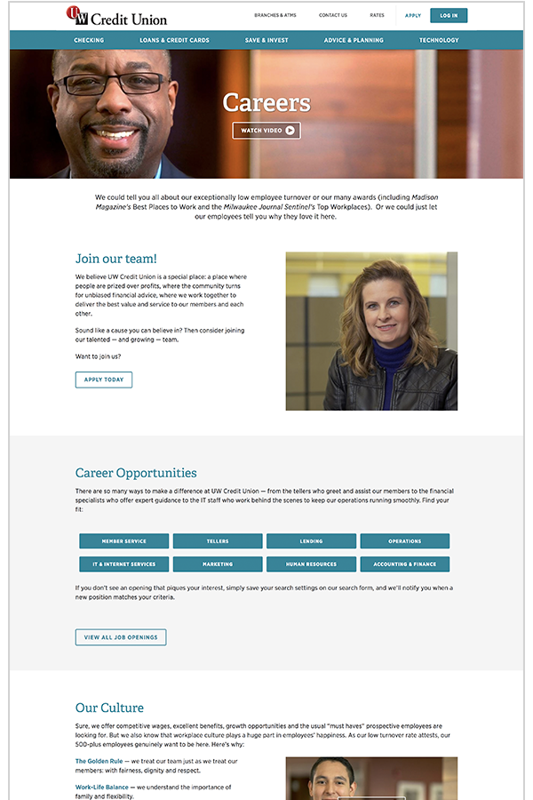 Responsive Site Careers Page Design